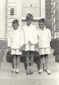 Young Jeffrey Hunter with twin friends.